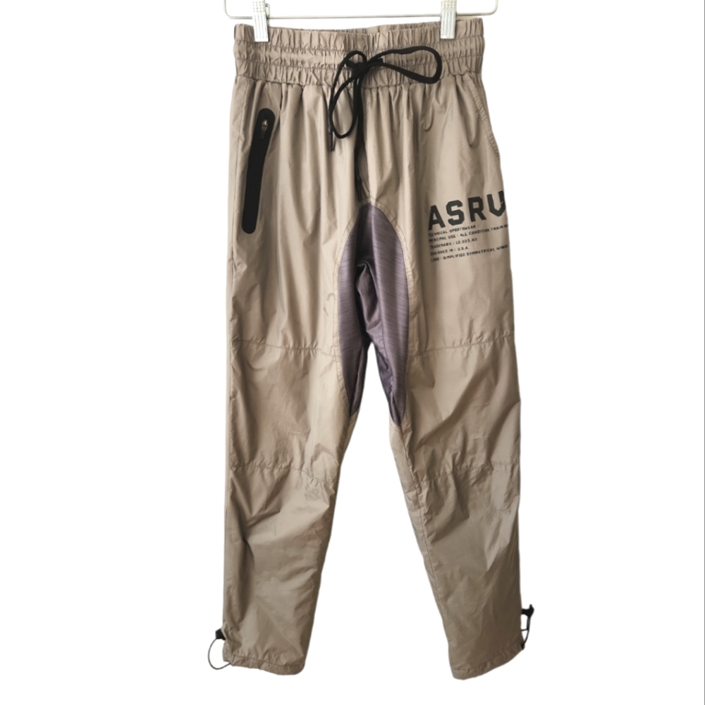 ASRV Lined Windbreaker Splash Pants Joggers Brown/Grey Mens Sz Small